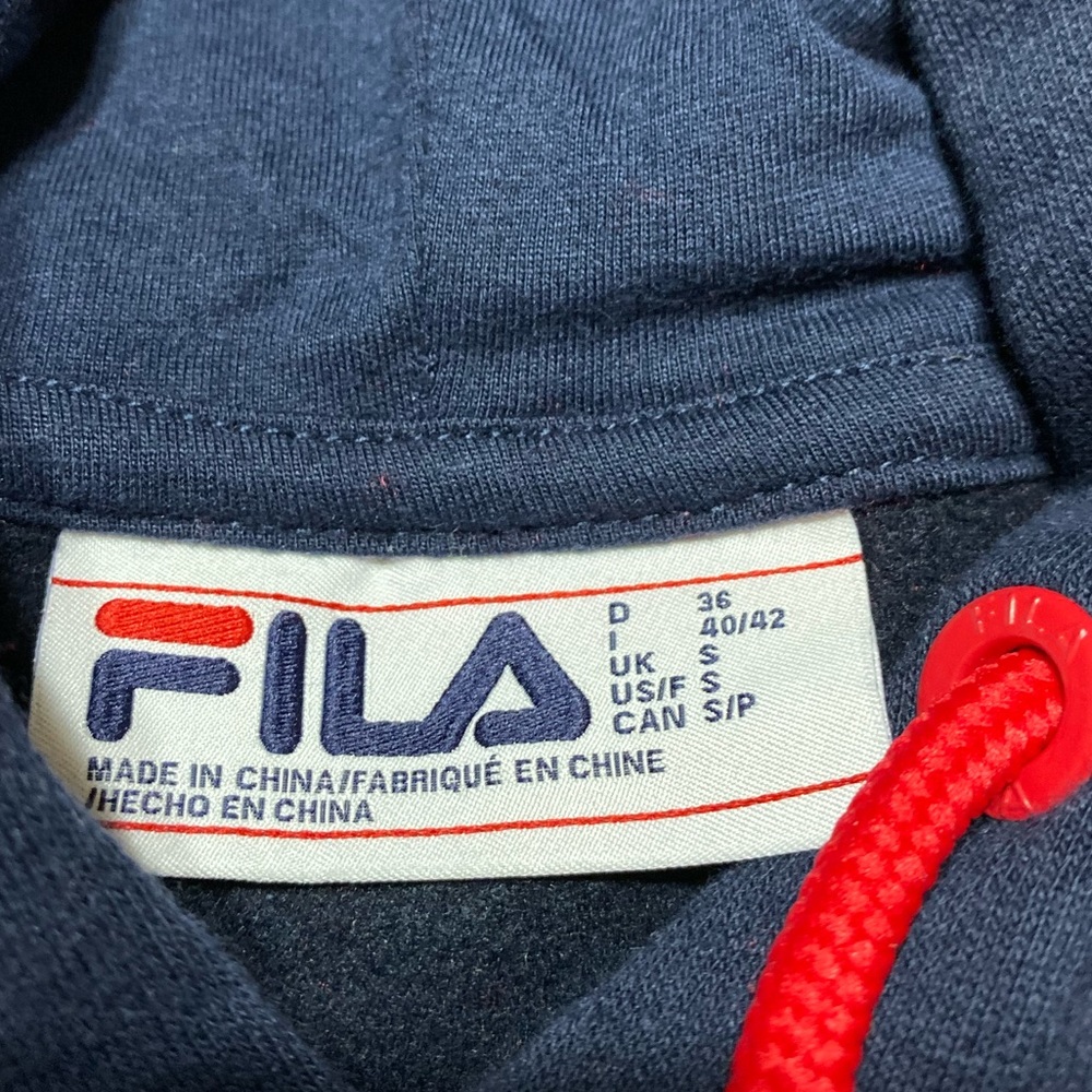FILA Luciana Navy & Red Crop Hoodie S - Picture 5 of 6